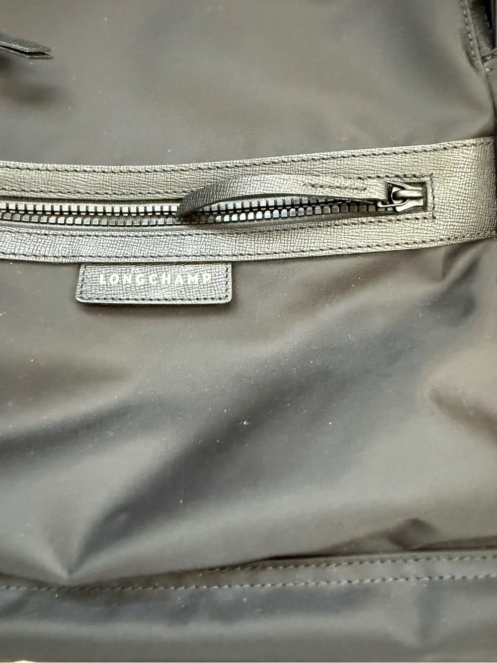 Longchamp Neo Nylon Backpack with Front Zip Pocket in Black
